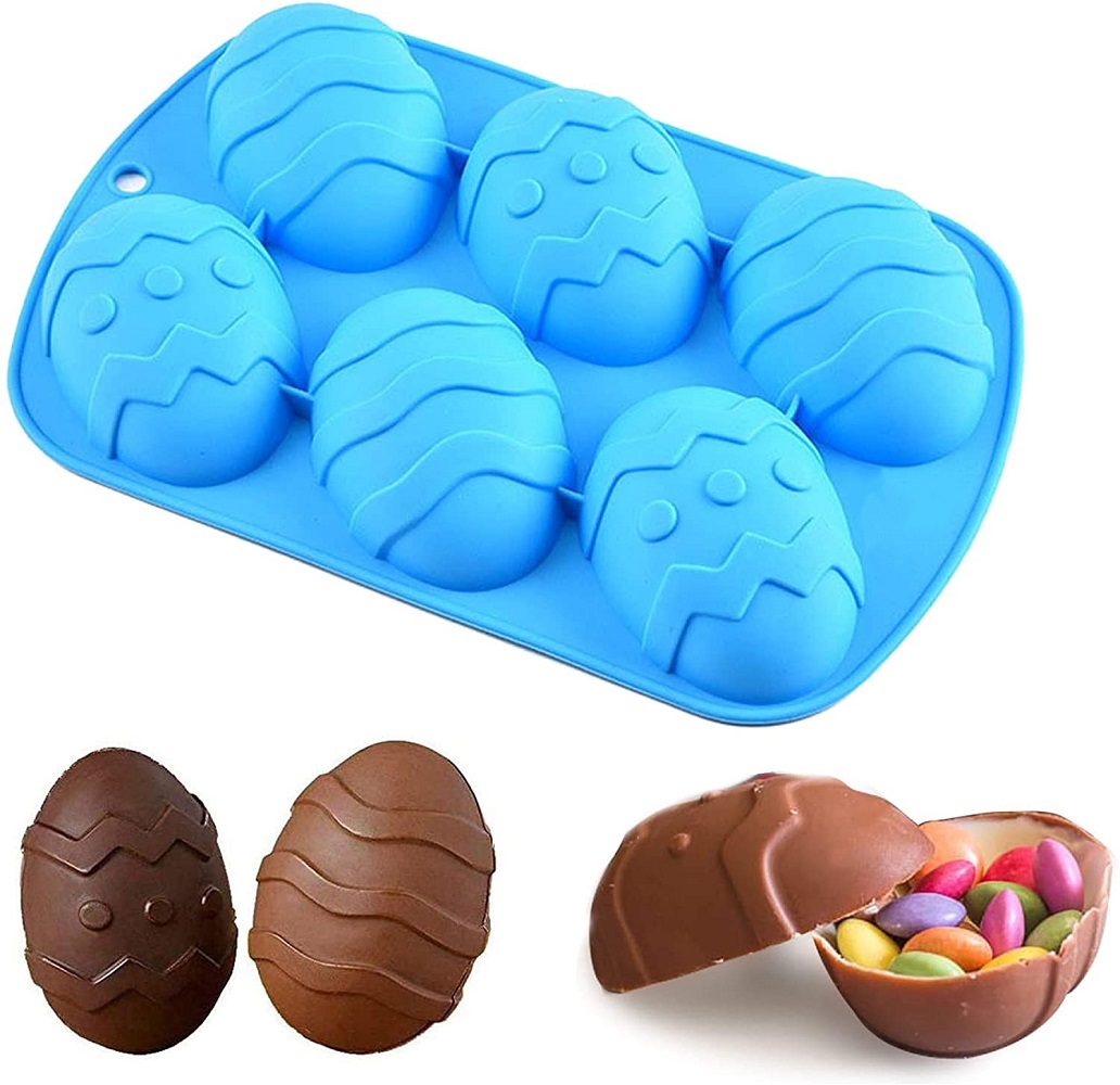 Alvage Easter Egg Mold Egg Silicone Chocolate Mold- Large Easter Egg for Cocoa Bombs & Breakable Egg Chocolate Shells- Fill with Peeps, Candy, Cake 